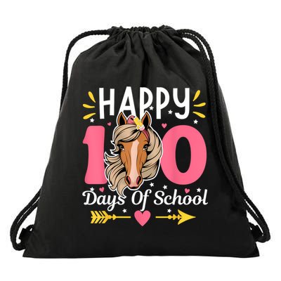 100 Days Of School Horse 100th Day Smarter Teacher Drawstring Bag