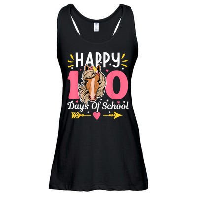 100 Days Of School Horse 100th Day Smarter Teacher Ladies Essential Flowy Tank
