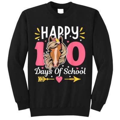 100 Days Of School Horse 100th Day Smarter Teacher Tall Sweatshirt