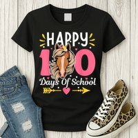 100 Days Of School Horse 100th Day Smarter Teacher Womens T-Shirt