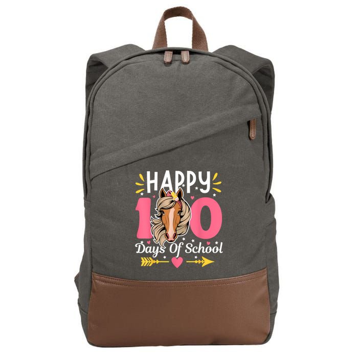 100 Days Of School Horse 100th Day Smarter Teacher Cotton Canvas Backpack