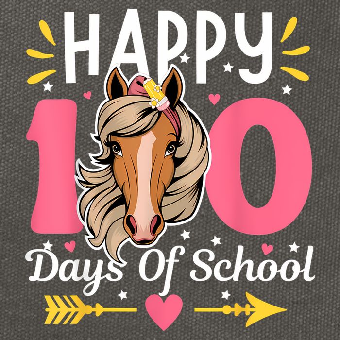 100 Days Of School Horse 100th Day Smarter Teacher Cotton Canvas Backpack