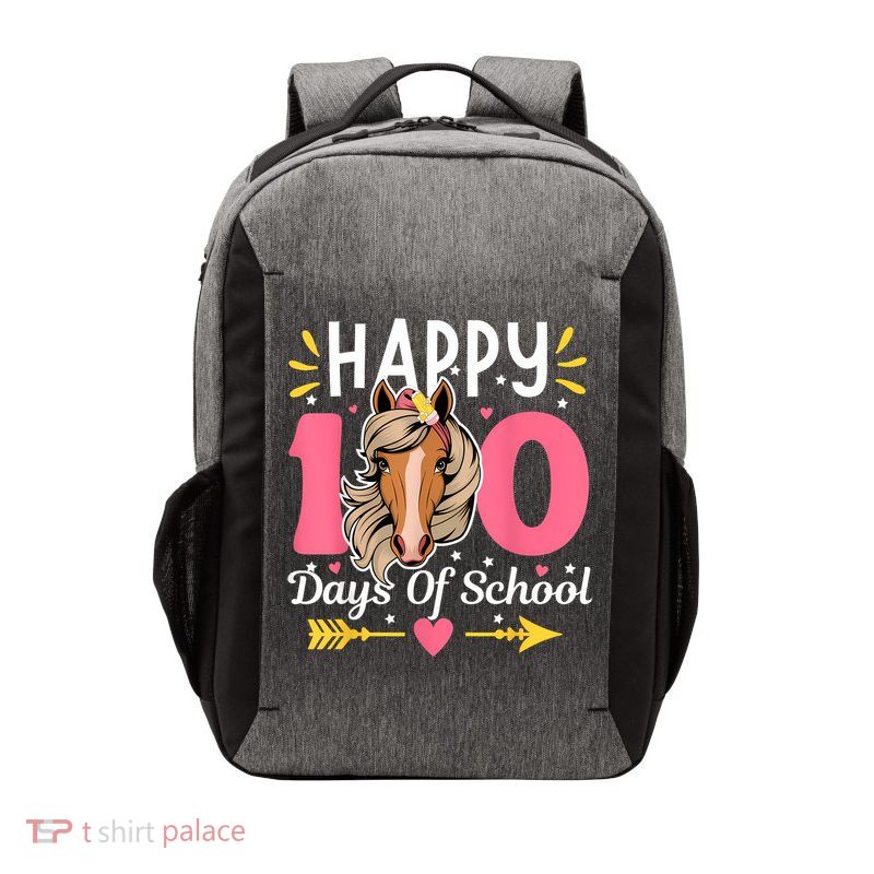 100 Days Of School Horse 100th Day Smarter Teacher Vector Backpack