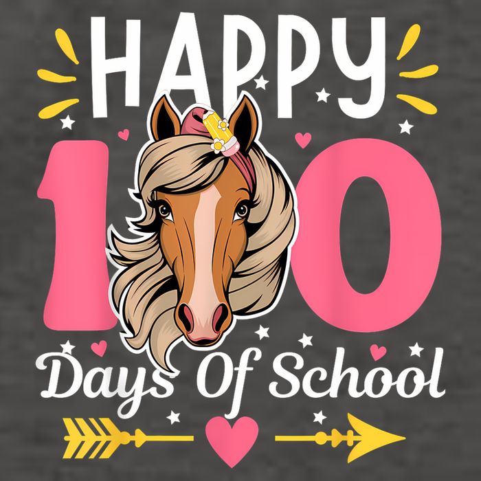 100 Days Of School Horse 100th Day Smarter Teacher Vector Backpack