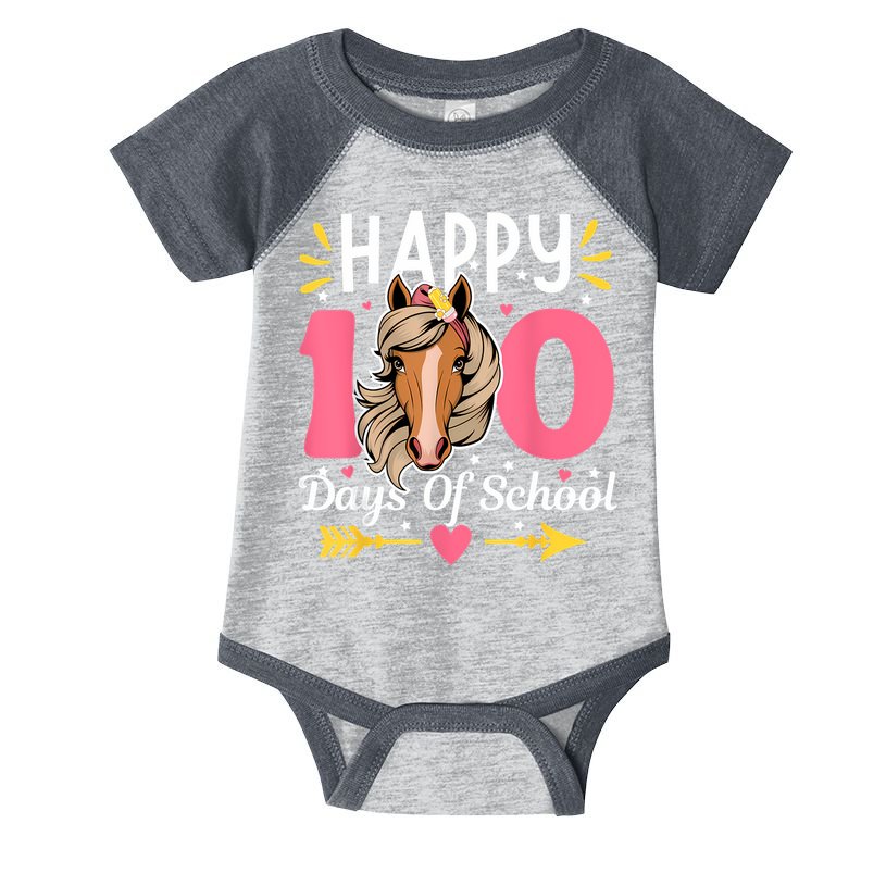 100 Days Of School Horse 100th Day Smarter Teacher Infant Baby Jersey Bodysuit