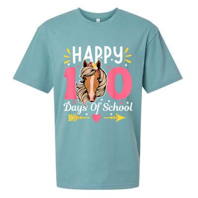100 Days Of School Horse 100th Day Smarter Teacher Sueded Cloud Jersey T-Shirt
