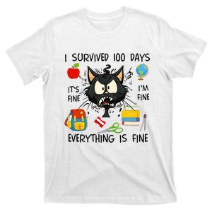 100th Day Of School It's Fine I'm Fine Everything's Fine T-Shirt