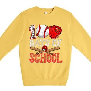 100 Days Of School Baseball 100th Day Of School Teacher Premium Crewneck Sweatshirt