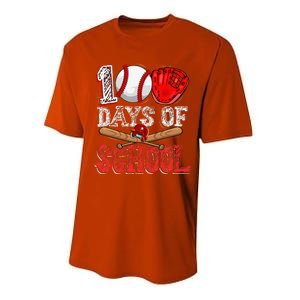 100 Days Of School Baseball 100th Day Of School Teacher Performance Sprint T-Shirt