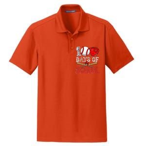 100 Days Of School Baseball 100th Day Of School Teacher Dry Zone Grid Polo