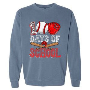 100 Days Of School Baseball 100th Day Of School Teacher Garment-Dyed Sweatshirt