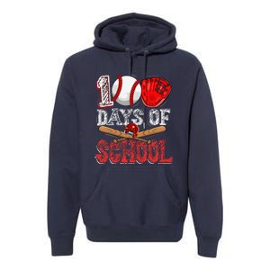 100 Days Of School Baseball 100th Day Of School Teacher Premium Hoodie