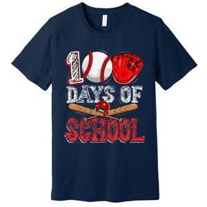 100 Days Of School Baseball 100th Day Of School Teacher Premium T-Shirt