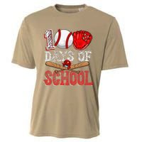 100 Days Of School Baseball 100th Day Of School Teacher Cooling Performance Crew T-Shirt