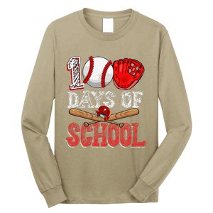 100 Days Of School Baseball 100th Day Of School Teacher Long Sleeve Shirt