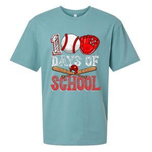 100 Days Of School Baseball 100th Day Of School Teacher Sueded Cloud Jersey T-Shirt