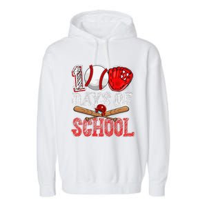 100 Days Of School Baseball 100th Day Of School Teacher Garment-Dyed Fleece Hoodie