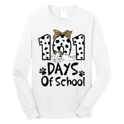 101 Days Of School Dalmatian Dog 100 Days Smarter Long Sleeve Shirt