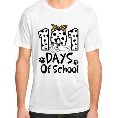 101 Days Of School Dalmatian Dog 100 Days Smarter Adult ChromaSoft Performance T-Shirt