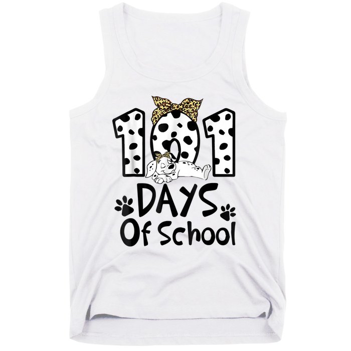 101 Days Of School Dalmatian Dog 100 Days Smarter Tank Top