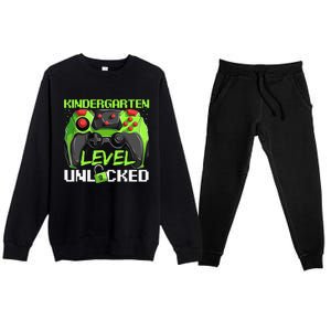 1St Day Of Kindergarten Level Unlocked Back To School Premium Crewneck Sweatsuit Set