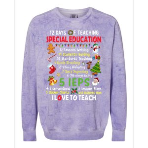 12 Days Of Teaching Special Education Teacher Elf Christmas Funny Gift Colorblast Crewneck Sweatshirt