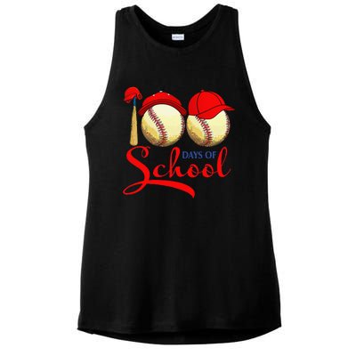 100 Days Of School Baseball Teacher 100th Day Of School Ladies PosiCharge Tri-Blend Wicking Tank