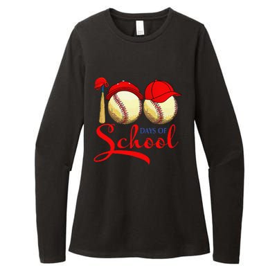 100 Days Of School Baseball Teacher 100th Day Of School Womens CVC Long Sleeve Shirt