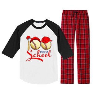 100 Days Of School Baseball Teacher 100th Day Of School Raglan Sleeve Pajama Set