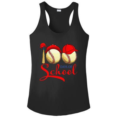 100 Days Of School Baseball Teacher 100th Day Of School Ladies PosiCharge Competitor Racerback Tank