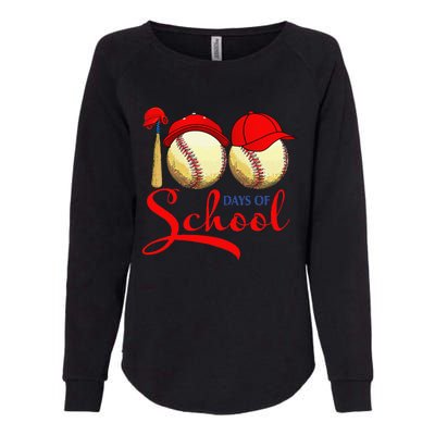 100 Days Of School Baseball Teacher 100th Day Of School Womens California Wash Sweatshirt