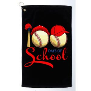 100 Days Of School Baseball Teacher 100th Day Of School Platinum Collection Golf Towel