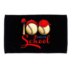 100 Days Of School Baseball Teacher 100th Day Of School Microfiber Hand Towel