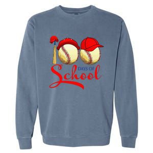 100 Days Of School Baseball Teacher 100th Day Of School Garment-Dyed Sweatshirt