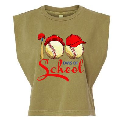 100 Days Of School Baseball Teacher 100th Day Of School Garment-Dyed Women's Muscle Tee