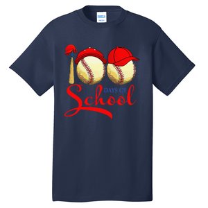 100 Days Of School Baseball Teacher 100th Day Of School Tall T-Shirt