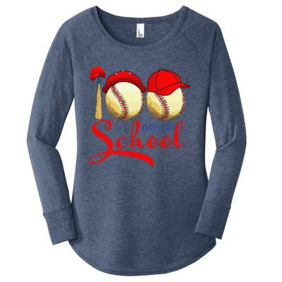 100 Days Of School Baseball Teacher 100th Day Of School Women's Perfect Tri Tunic Long Sleeve Shirt