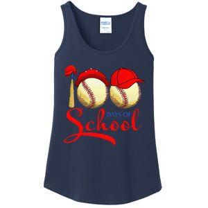 100 Days Of School Baseball Teacher 100th Day Of School Ladies Essential Tank