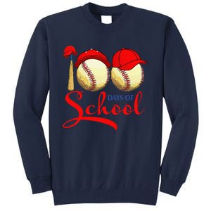 100 Days Of School Baseball Teacher 100th Day Of School Tall Sweatshirt