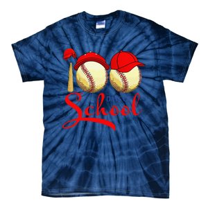 100 Days Of School Baseball Teacher 100th Day Of School Tie-Dye T-Shirt