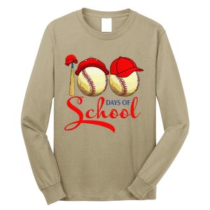 100 Days Of School Baseball Teacher 100th Day Of School Long Sleeve Shirt