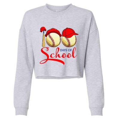 100 Days Of School Baseball Teacher 100th Day Of School Cropped Pullover Crew