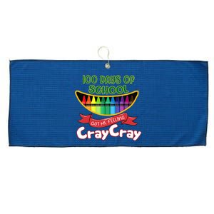 100 Days Of School Got Me Feeling Cray Cray Large Microfiber Waffle Golf Towel