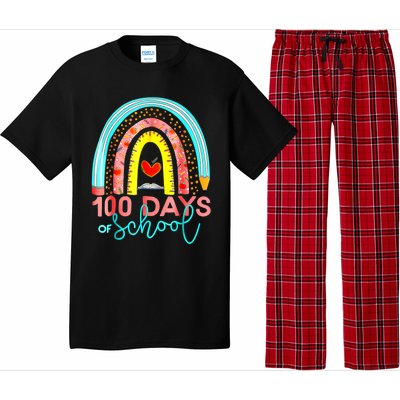 100th Day Of School Teacher 100 Days Smarter Rainbow Cool Gift Pajama Set