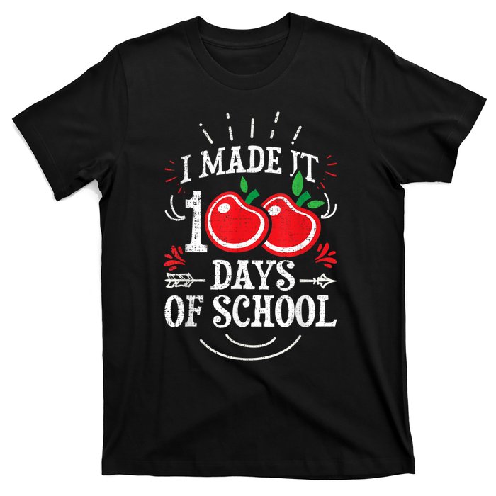 100th Day Of School Distressed I Made It 100 Days Teacher T-Shirt