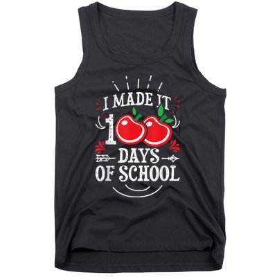 100th Day Of School Distressed I Made It 100 Days Teacher Tank Top