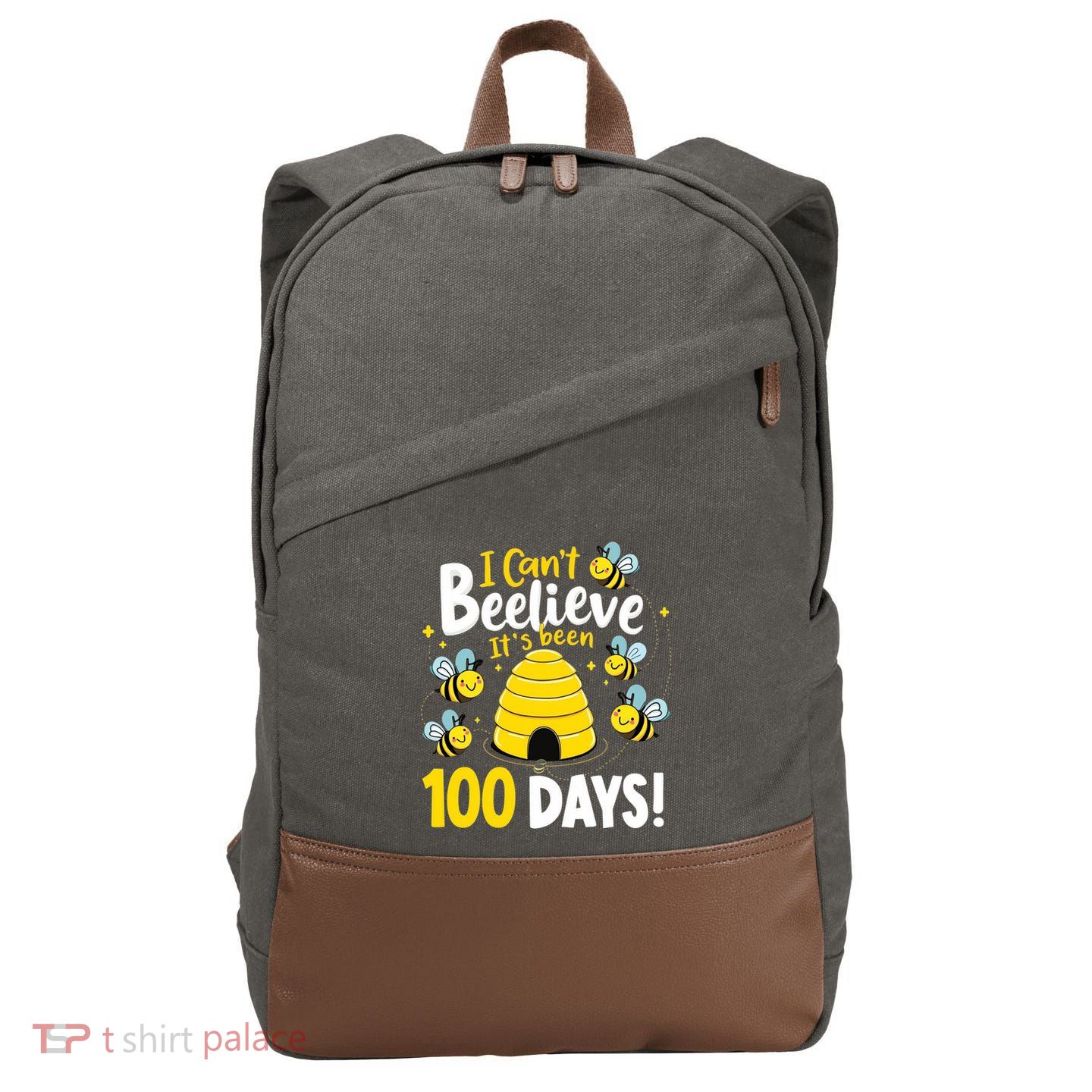 100 Days Of School Gift Teachers Beehive Bee Lover Funny Gift Cotton Canvas Backpack
