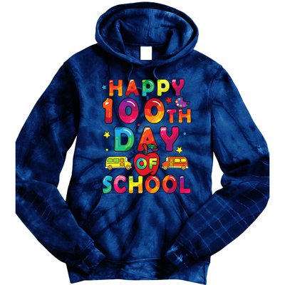 100 Days Of School Happy 100 Days Of School Tie Dye Hoodie