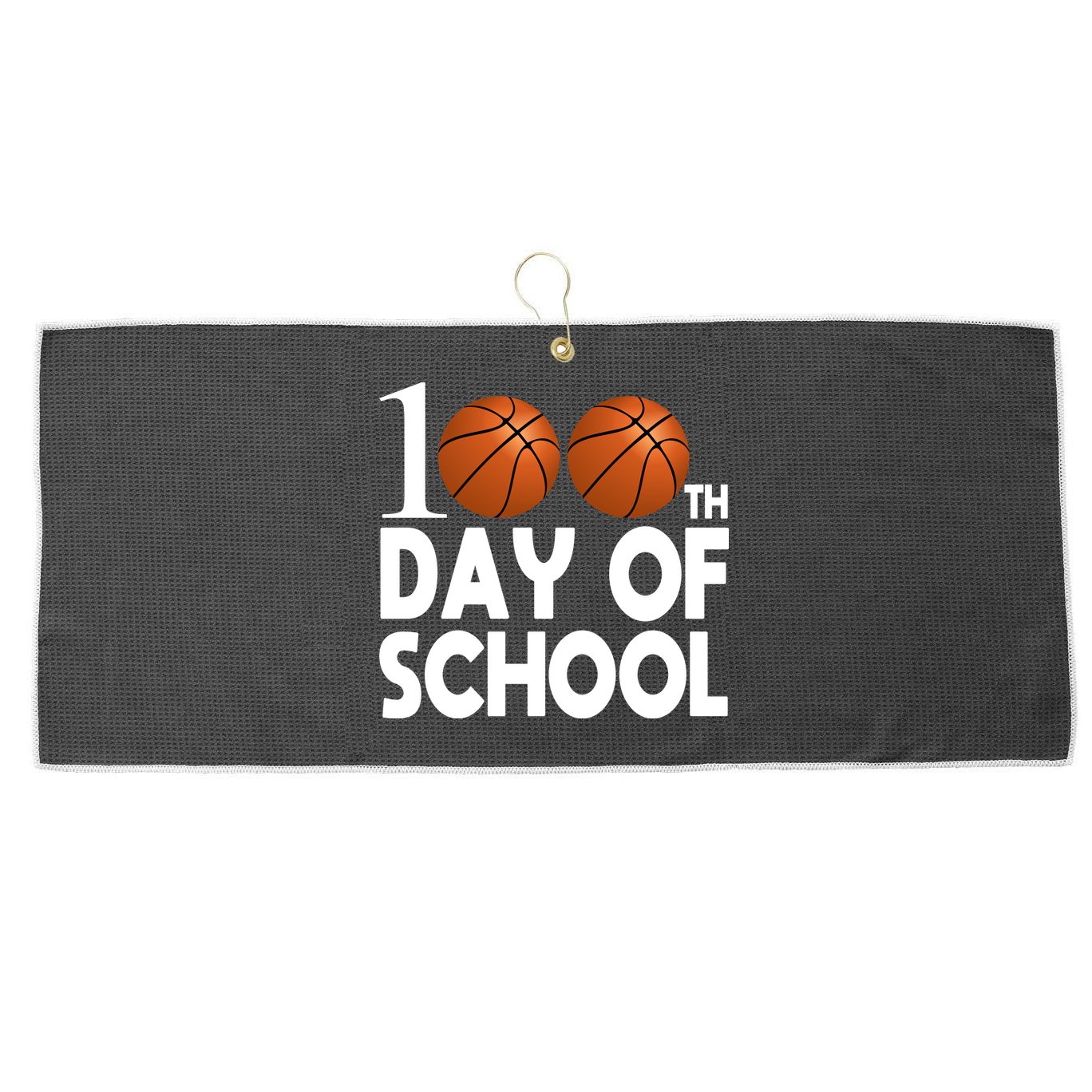 100th Days Of School Large Microfiber Waffle Golf Towel
