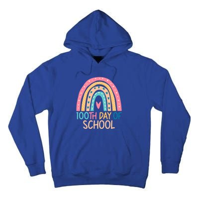 100th Day Of School Teacher College 100 Days Smarter Rainbow Cute Gift Tall Hoodie